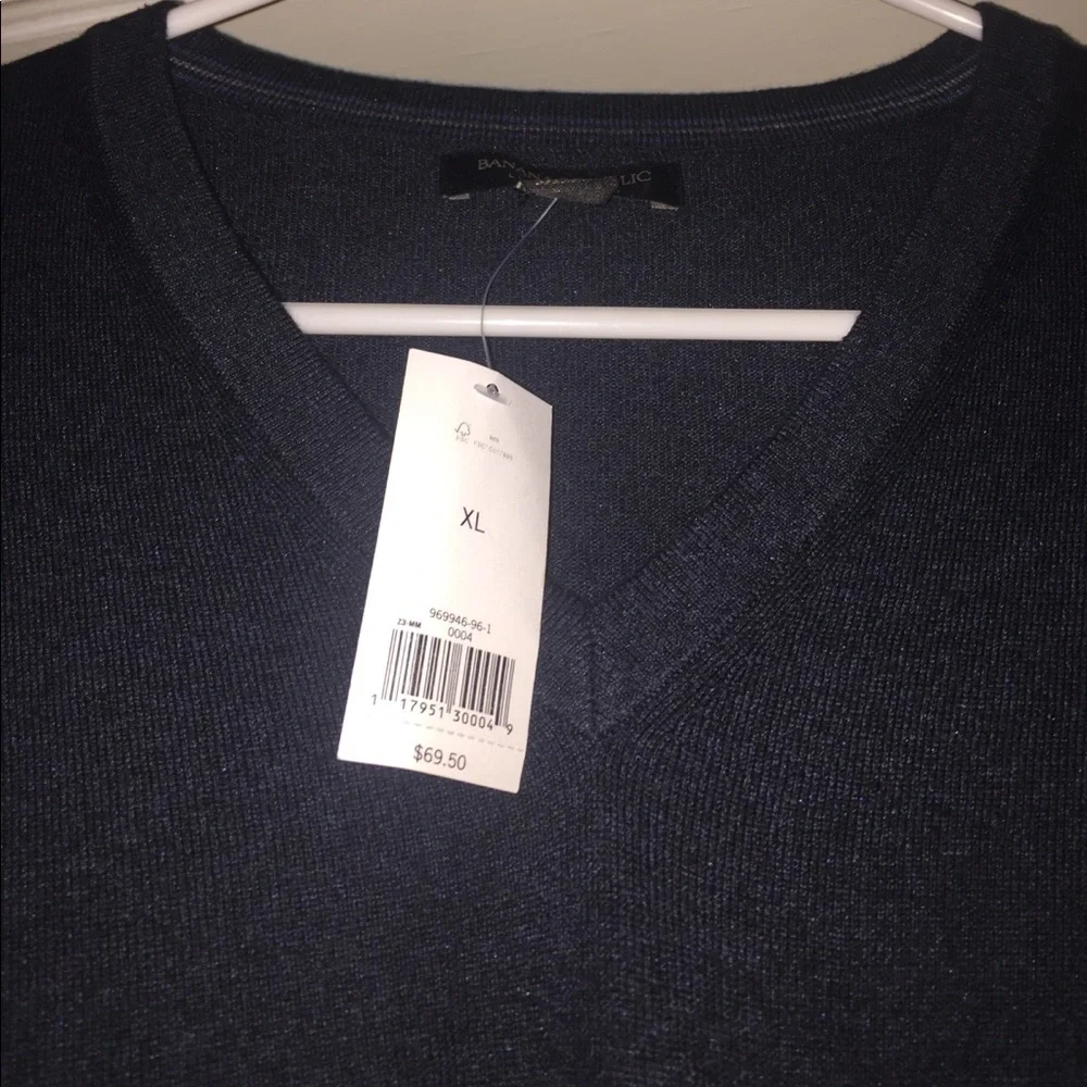 Banana republic NWT Men's Silk Cotton Cashmere Vee - Picture 4 of 5